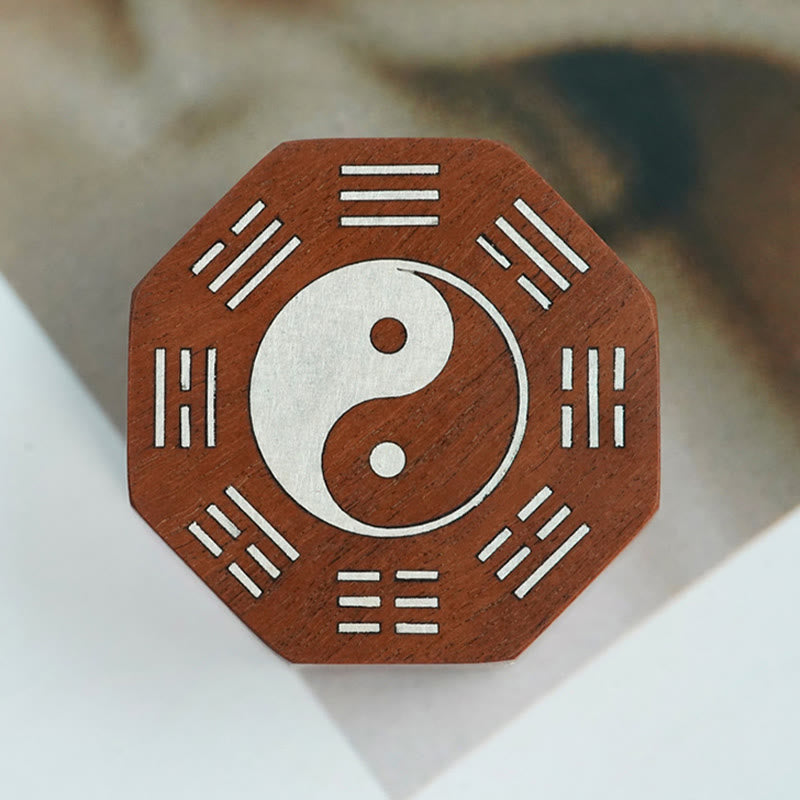 Bracelet de protection Yin Yang en bois de santal rouge à petites feuilles