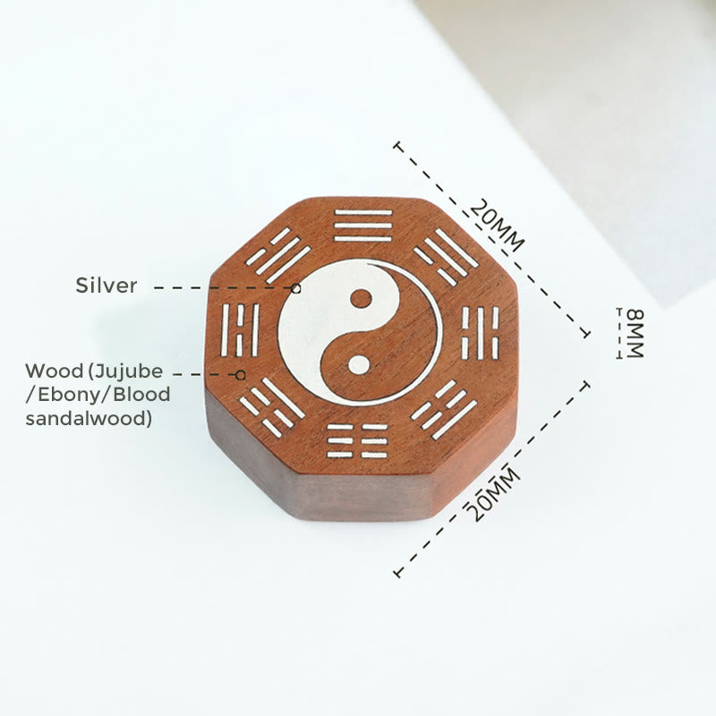 Bracelet de protection Yin Yang en bois de santal rouge à petites feuilles