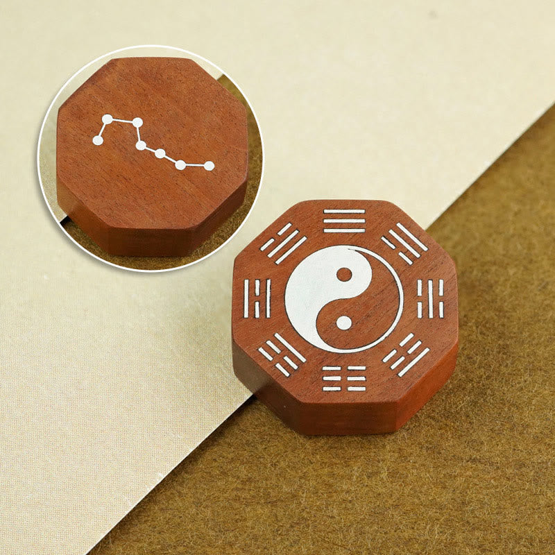 Bracelet de protection Yin Yang en bois de santal rouge à petites feuilles