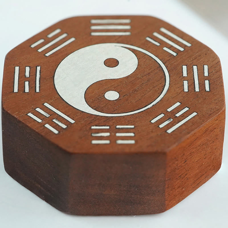 Bracelet de protection Yin Yang en bois de santal rouge à petites feuilles
