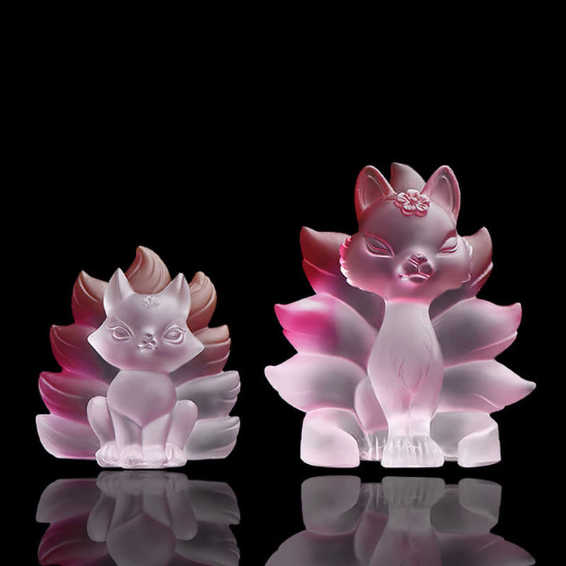 Petite figurine de renard à neuf queues Liuli pour le succès et la force