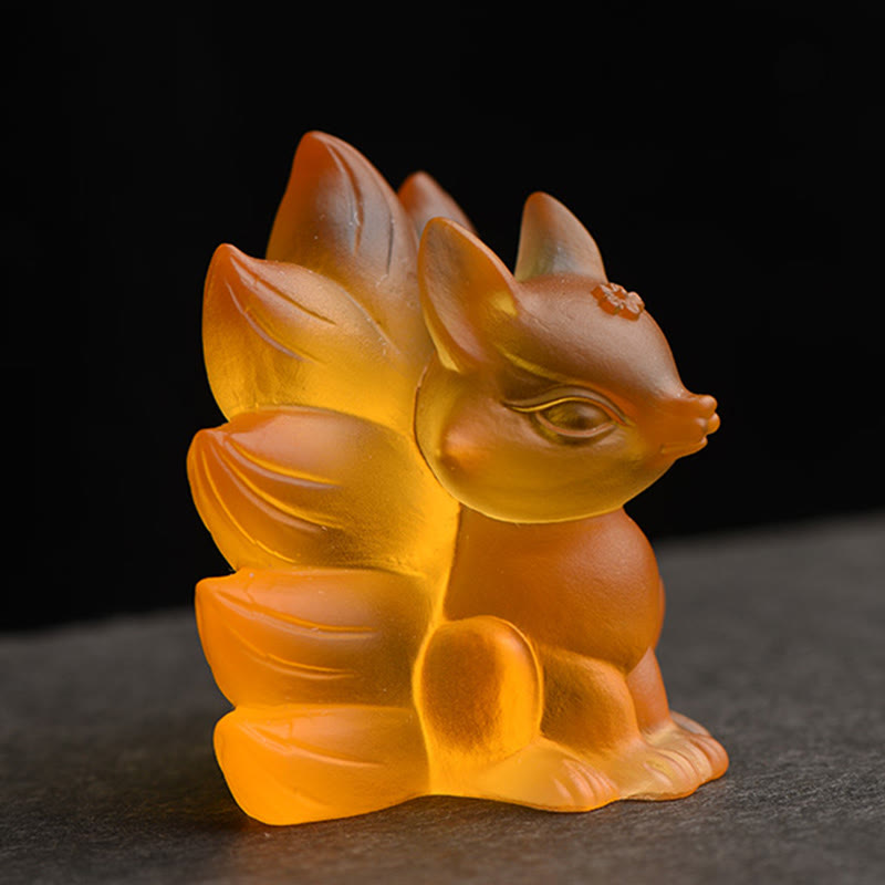 Petite figurine de renard à neuf queues Liuli pour le succès et la force