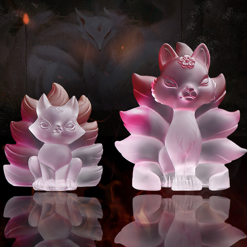 Petite figurine de renard à neuf queues Liuli pour le succès et la force