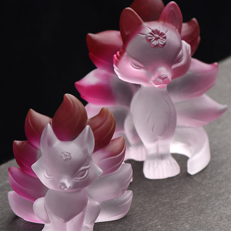 Petite figurine de renard à neuf queues Liuli pour le succès et la force