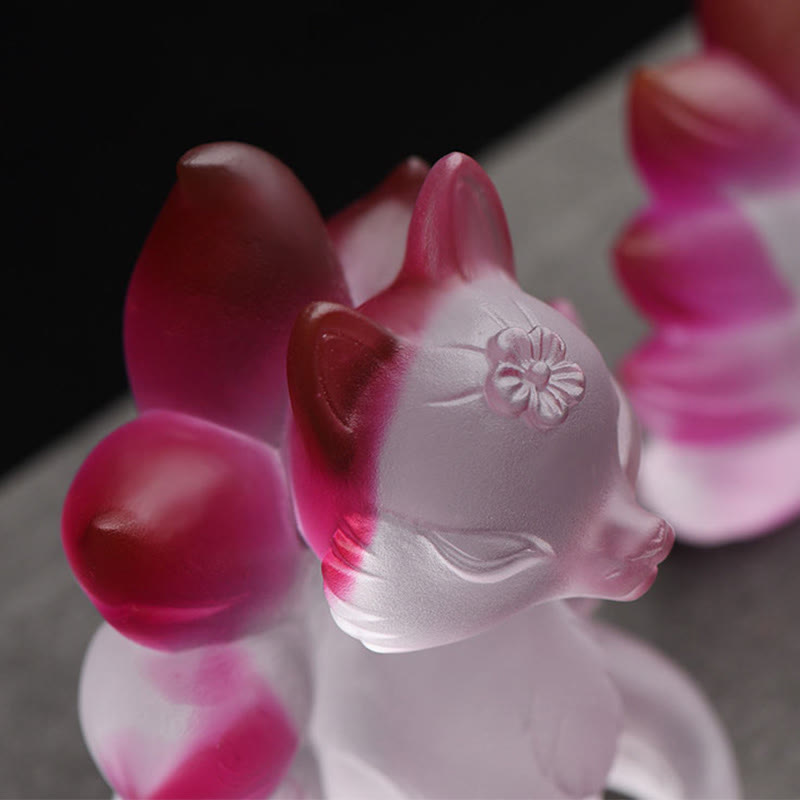 Petite figurine de renard à neuf queues Liuli pour le succès et la force