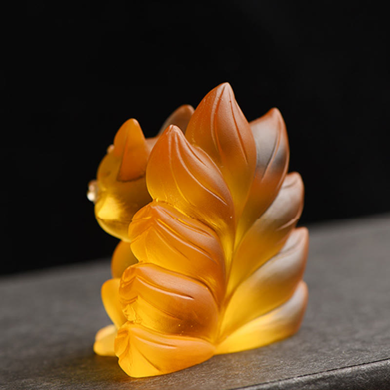 Petite figurine de renard à neuf queues Liuli pour le succès et la force