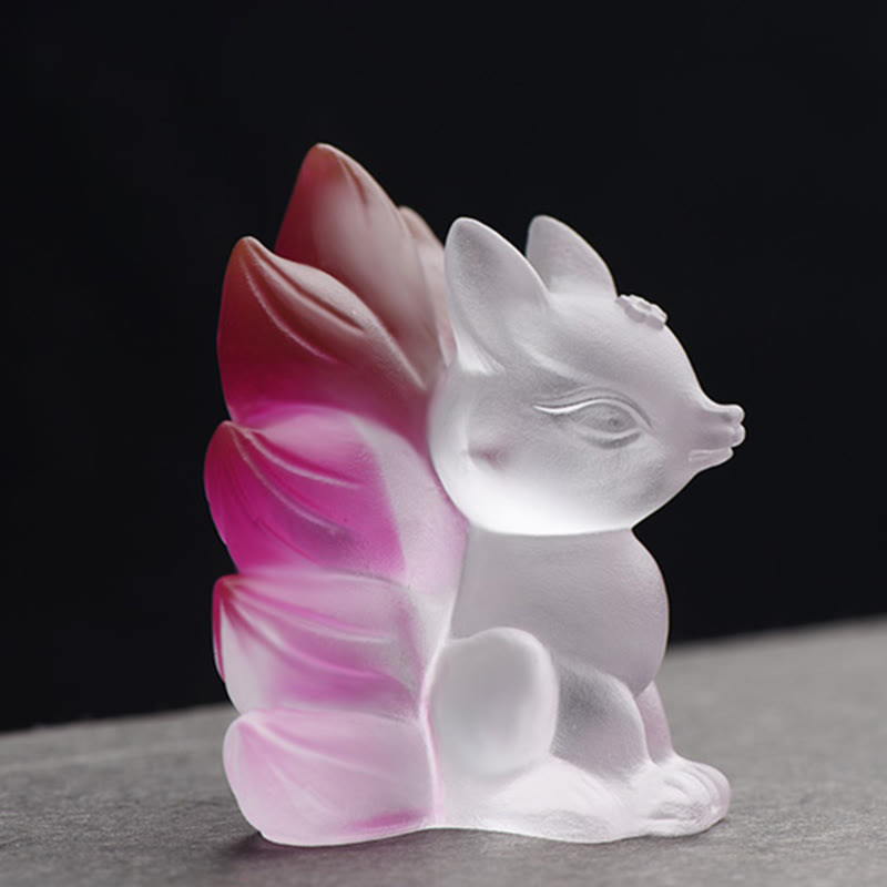 Petite figurine de renard à neuf queues Liuli pour le succès et la force