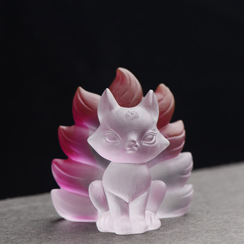 Petite figurine de renard à neuf queues Liuli pour le succès et la force