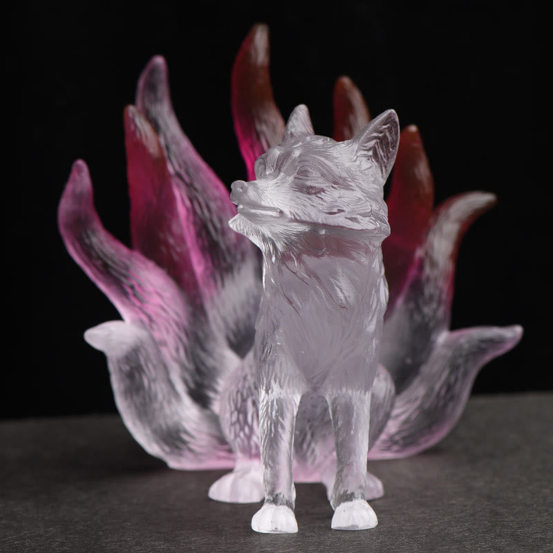 Petite figurine de renard à neuf queues Liuli pour le succès et la force