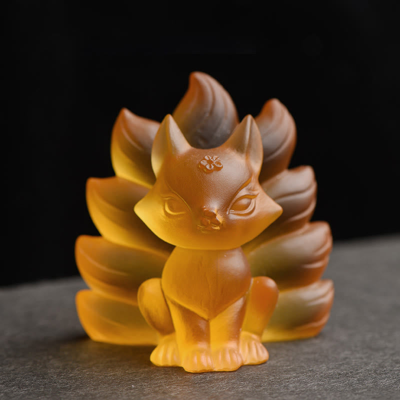 Petite figurine de renard à neuf queues Liuli pour le succès et la force