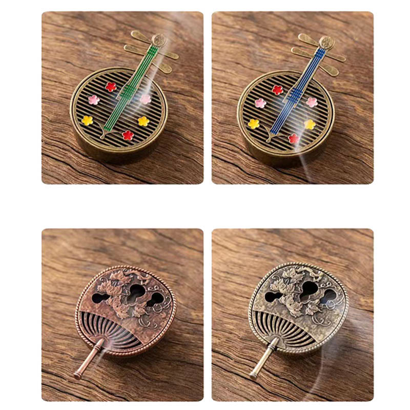 Petit mini brûleur d'encens en alliage de cuivre en forme de gourde