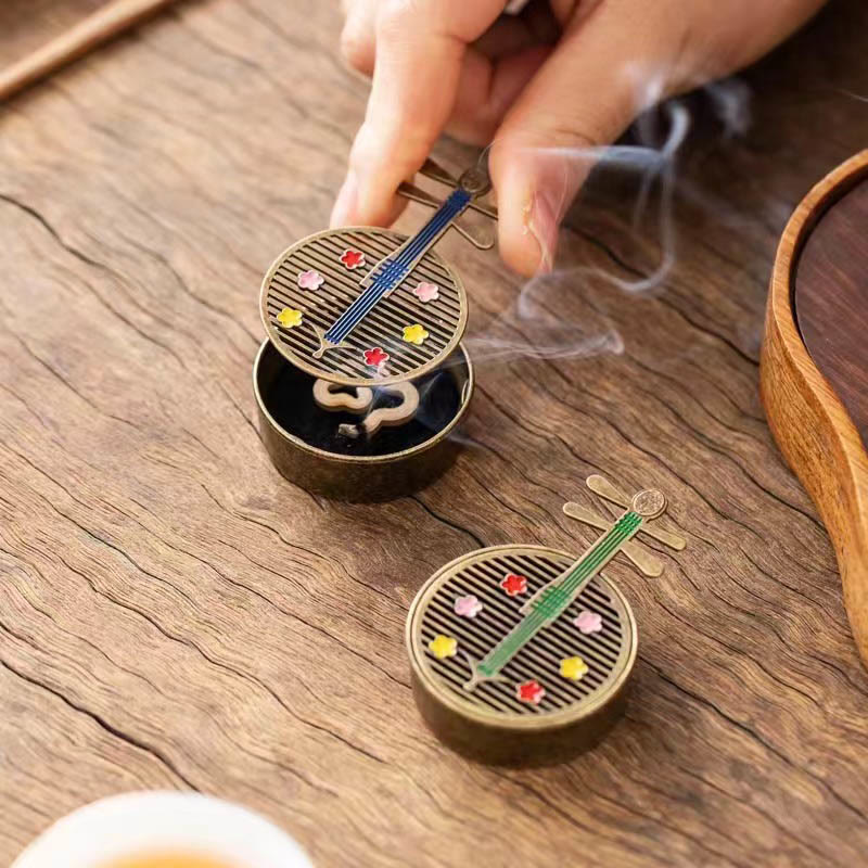 Petit mini brûleur d'encens en alliage de cuivre en forme de gourde