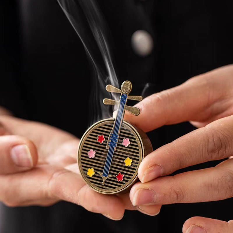 Petit mini brûleur d'encens en alliage de cuivre en forme de gourde