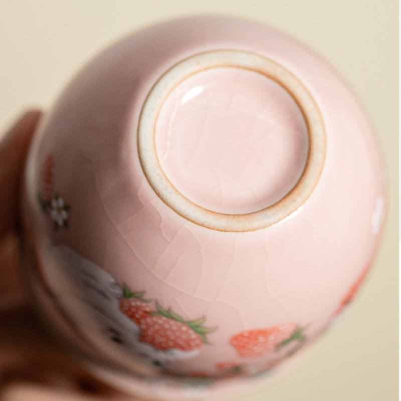 Petite tasse à thé en céramique motif lapin 90 ml avec coffret cadeau | Décor Zen