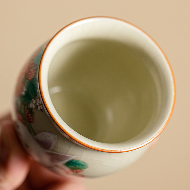 Petite tasse à thé en céramique motif lapin 90 ml avec coffret cadeau | Décor Zen