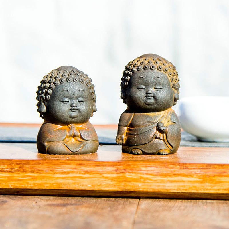 Petite statue de Bouddha debout 7,5 cm Décoration en résine de fer