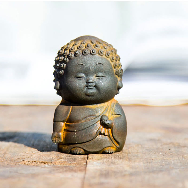 Petite statue de Bouddha debout 7,5 cm Décoration en résine de fer