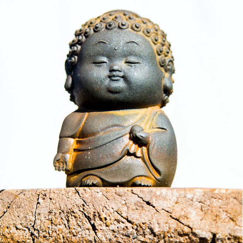 Petite statue de Bouddha debout 7,5 cm Décoration en résine de fer