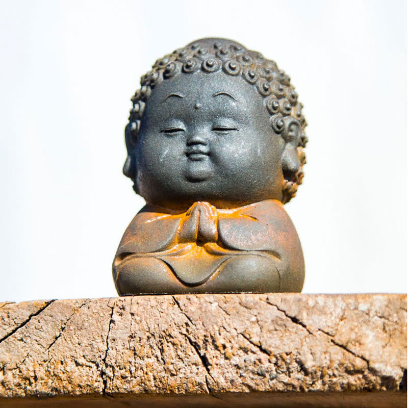 Petite statue de Bouddha debout 7,5 cm Décoration en résine de fer
