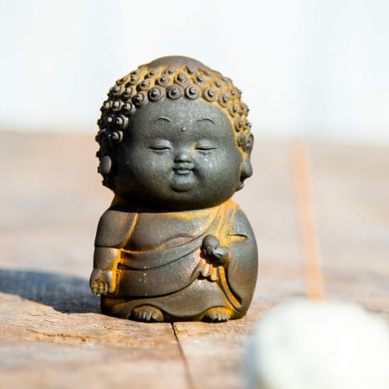 Petite statue de Bouddha debout 7,5 cm Décoration en résine de fer