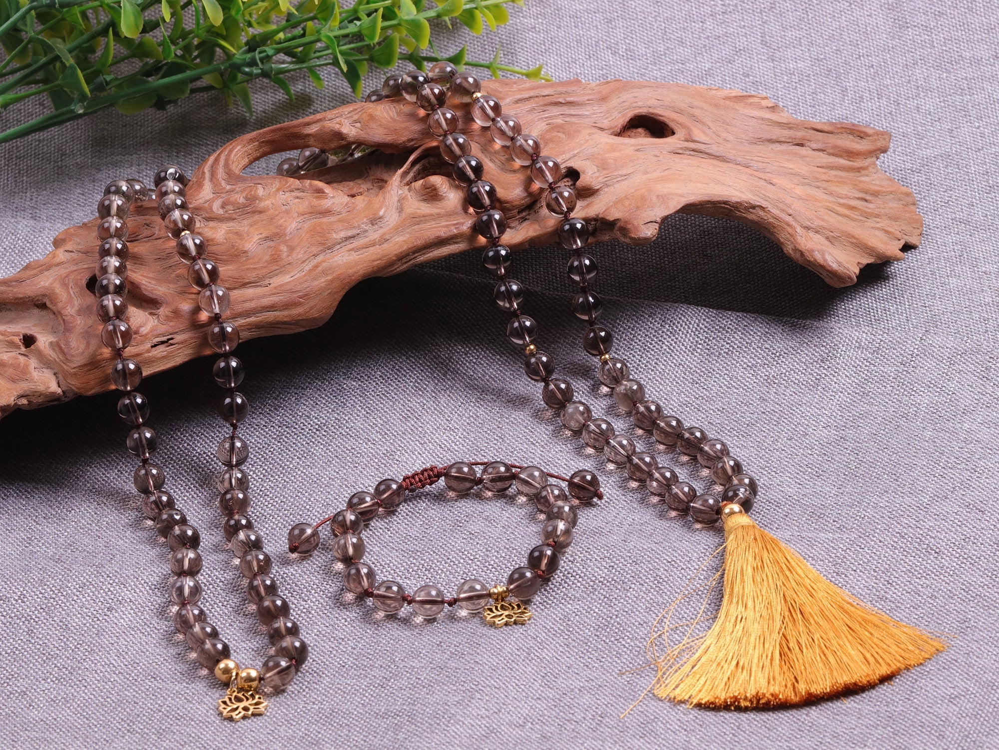 Coffret de nettoyage Mala et Bracelet en Quartz Fumé