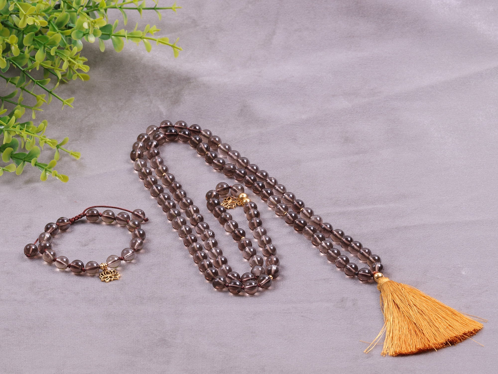 Coffret de nettoyage Mala et Bracelet en Quartz Fumé