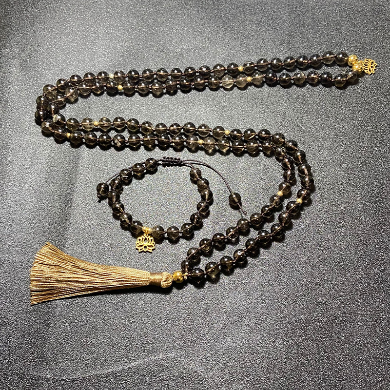 Coffret de nettoyage Mala et Bracelet en Quartz Fumé