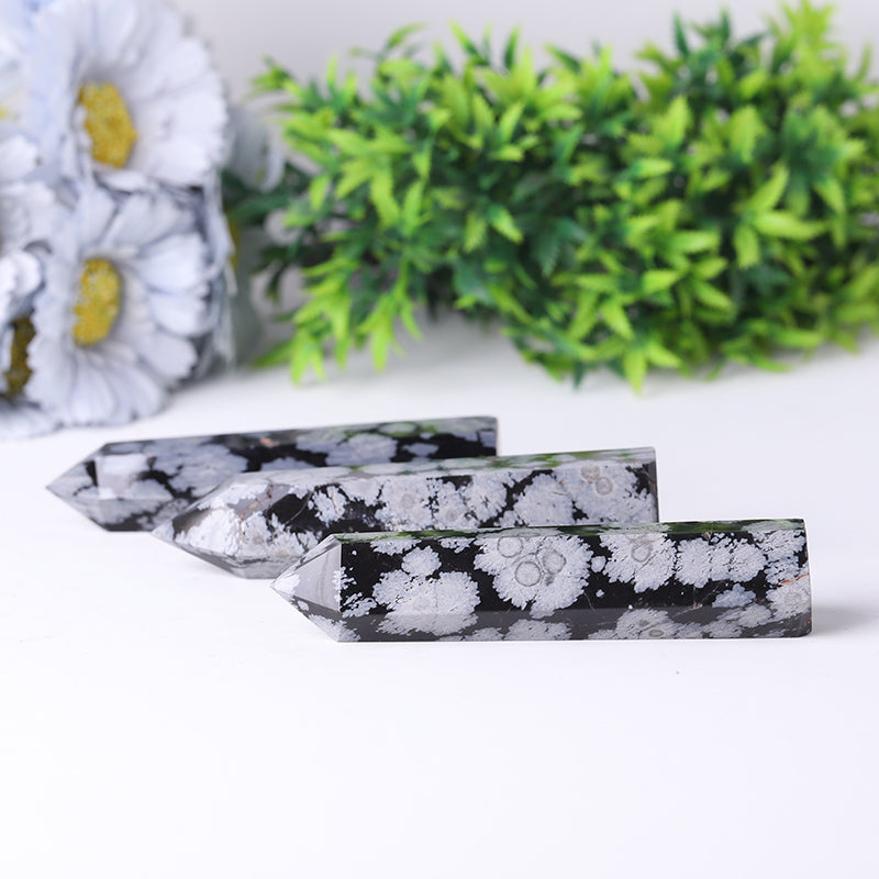 Snowflake Obsidian Crystal Tower 2.5-4 Inch for Chakra Balance