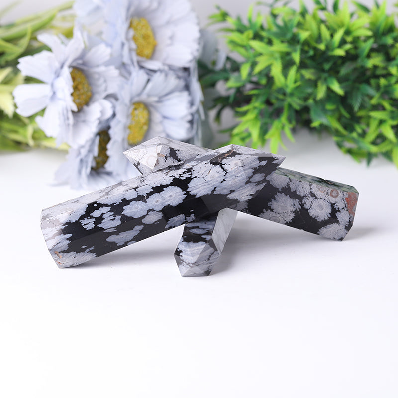 Snowflake Obsidian Crystal Tower 2.5-4 Inch for Chakra Balance