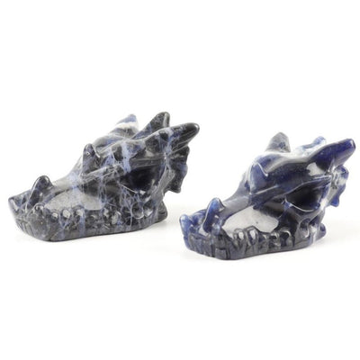 Figurine spirituelle sculptée en cristal de sodalite, tête de dragon, 6,5 cm