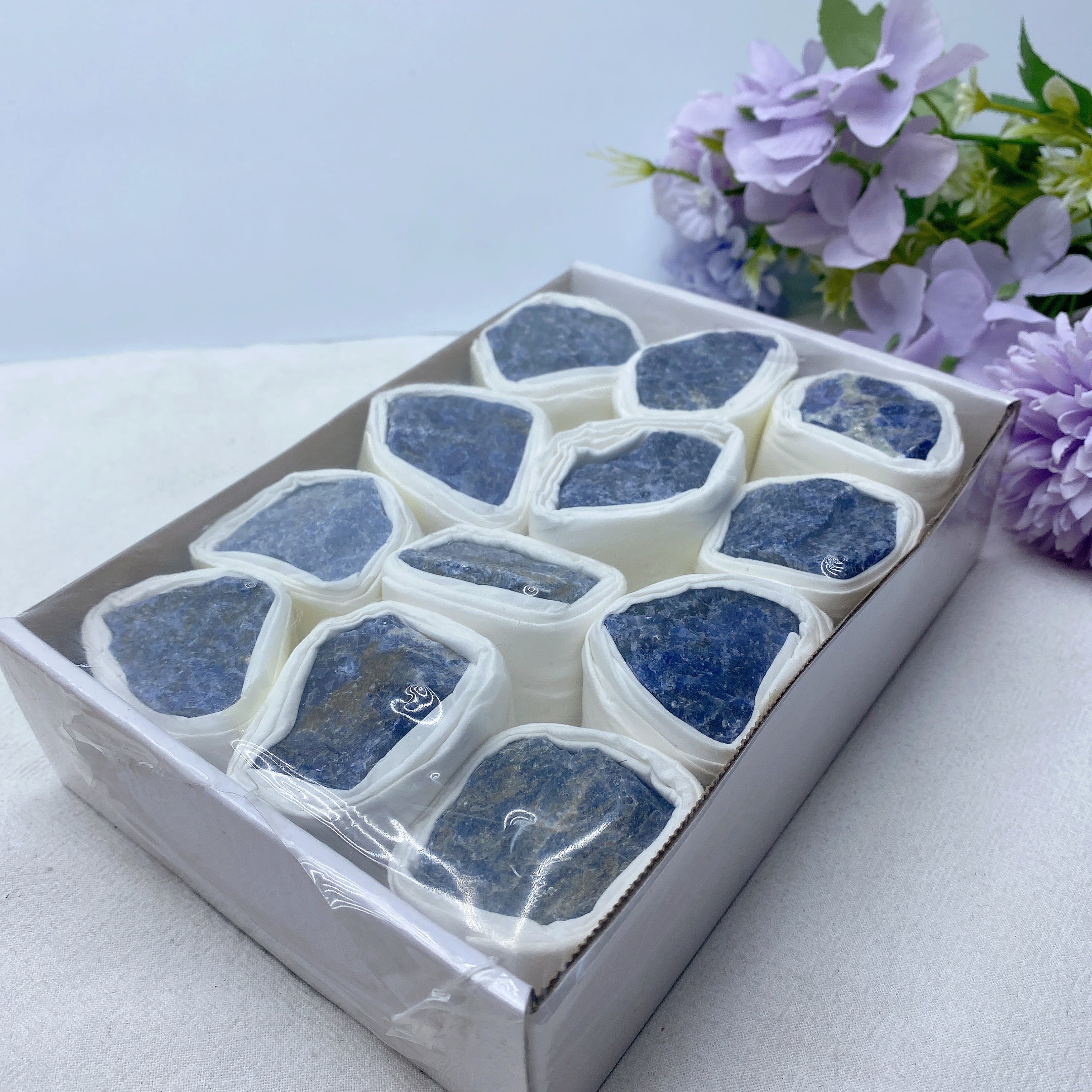 Sodalite Raw Stone Box 7x5x2 Inch Natural Crystals