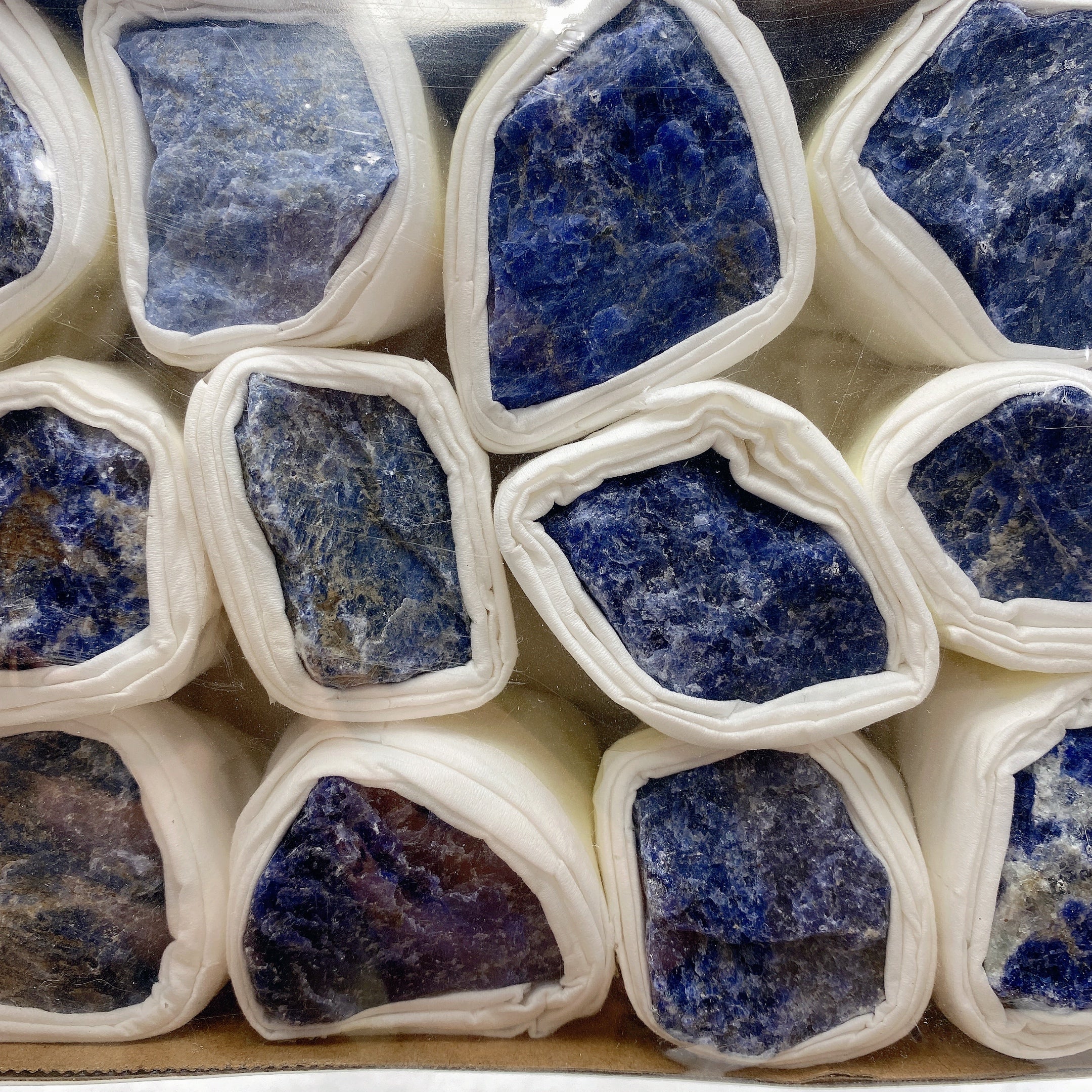 Sodalite Raw Stone Box 7x5x2 Inch Natural Crystals