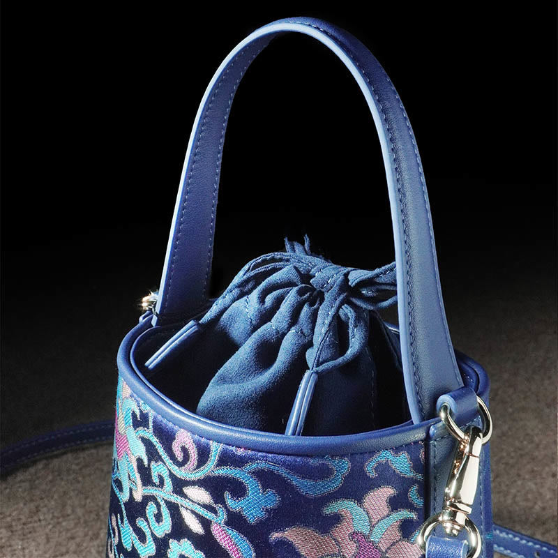 Accessoires spirituels en brocart Song | Sac bandoulière rétro Lotus