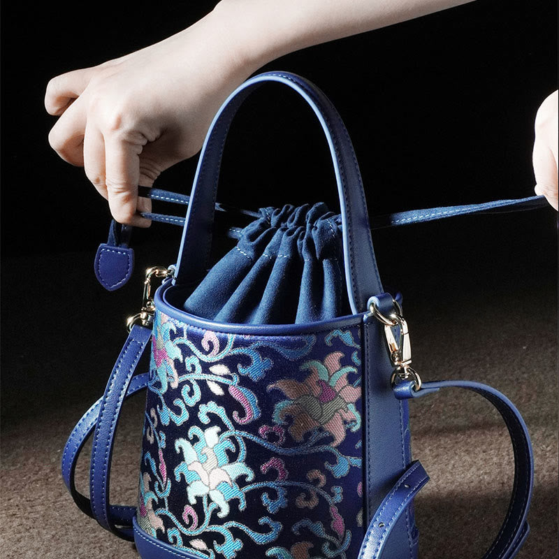 Accessoires spirituels en brocart Song | Sac bandoulière rétro Lotus