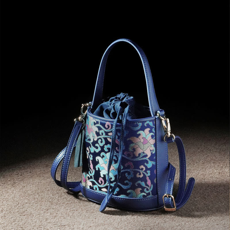 Accessoires spirituels en brocart Song | Sac bandoulière rétro Lotus