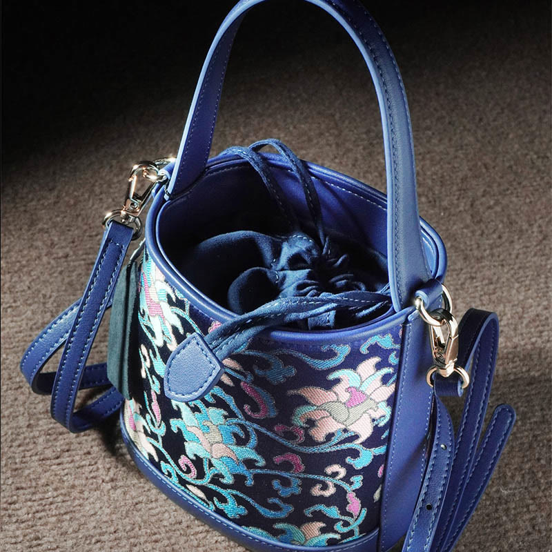 Accessoires spirituels en brocart Song | Sac bandoulière rétro Lotus