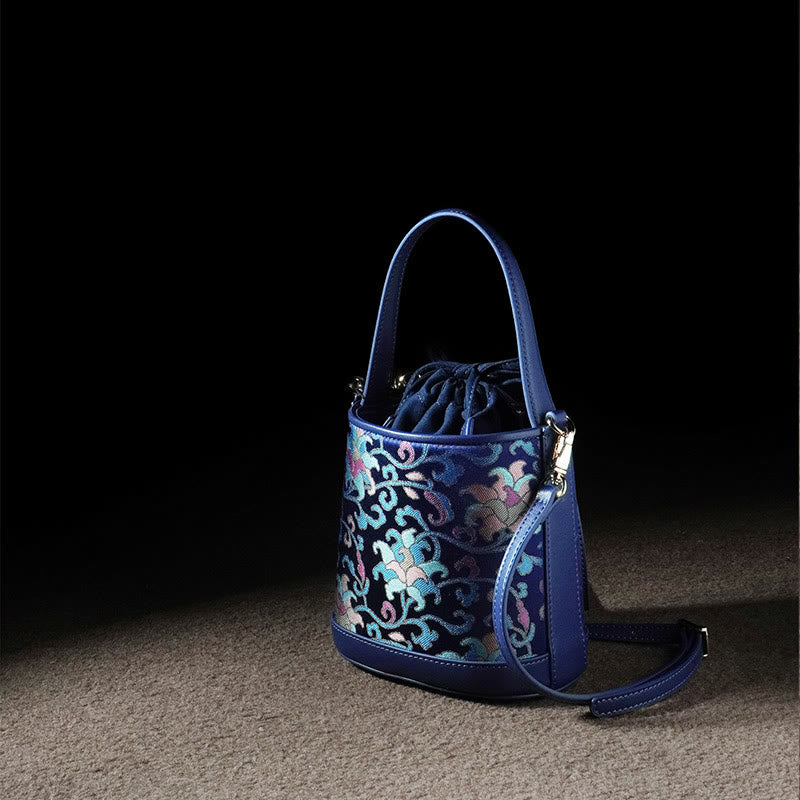 Accessoires spirituels en brocart Song | Sac bandoulière rétro Lotus