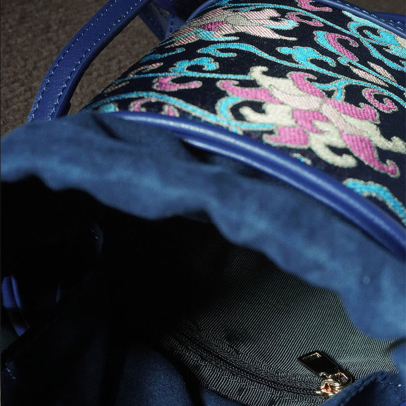 Accessoires spirituels en brocart Song | Sac bandoulière rétro Lotus