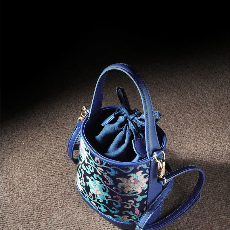 Accessoires spirituels en brocart Song | Sac bandoulière rétro Lotus