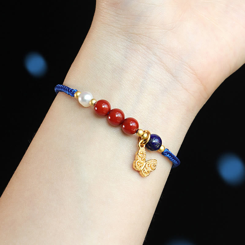 Bracelet d'énergie positive en agate rouge du Sud 15-18 cm