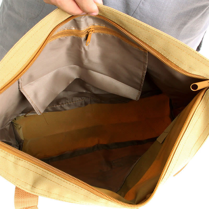 Sac fourre-tout spirituel en toile avec motif de broderie lotus