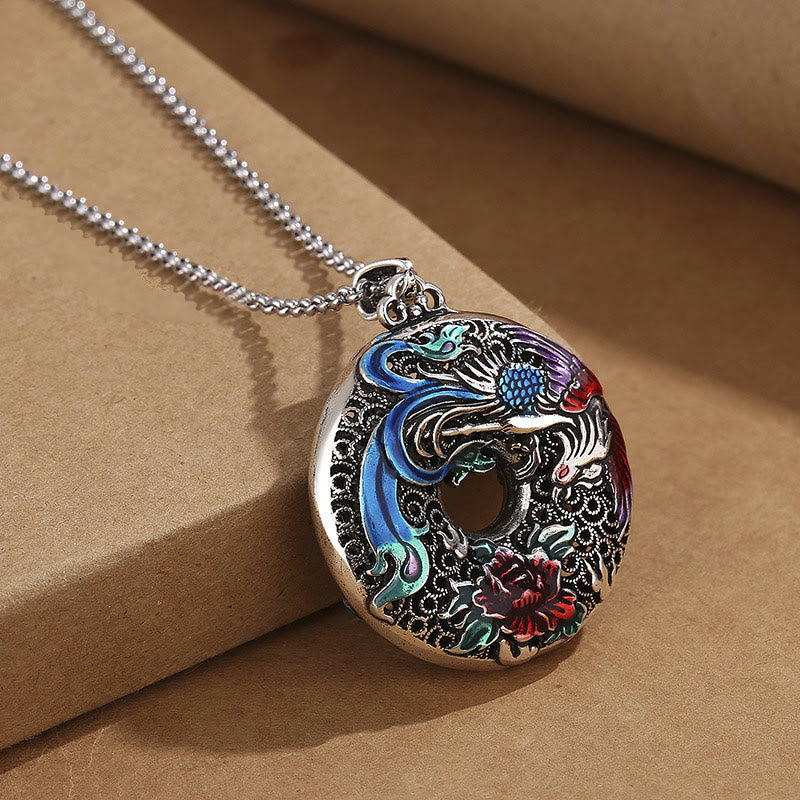 Collier de protection spirituelle Phoenix Pivoine 60 cm