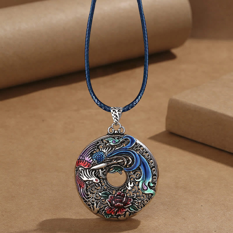 Collier de protection spirituelle Phoenix Pivoine 60 cm