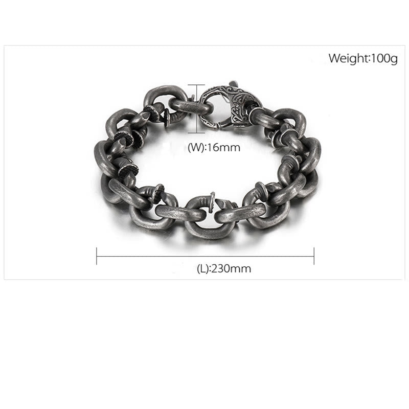 Bracelet spirituel en acier titane à rivets carrés pour l'équilibre