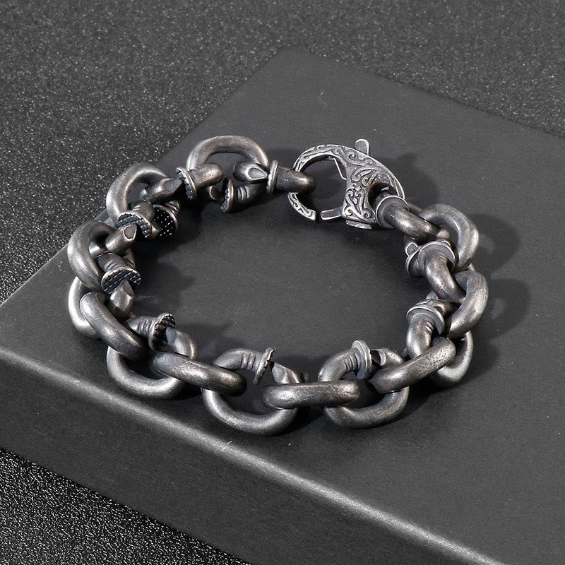 Bracelet spirituel en acier titane à rivets carrés pour l'équilibre