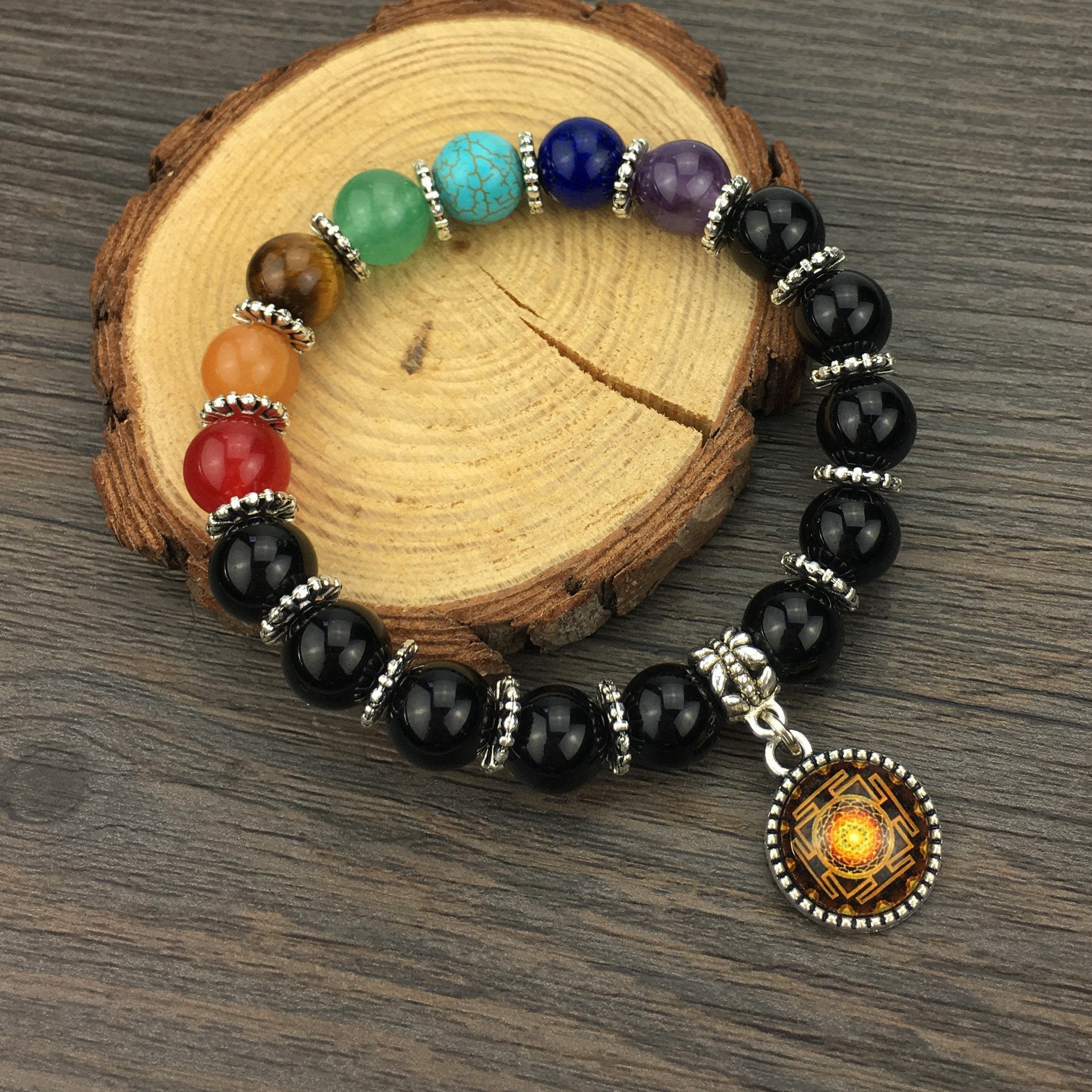 Bracelet de guérison énergétique des chakras Sri Yantra