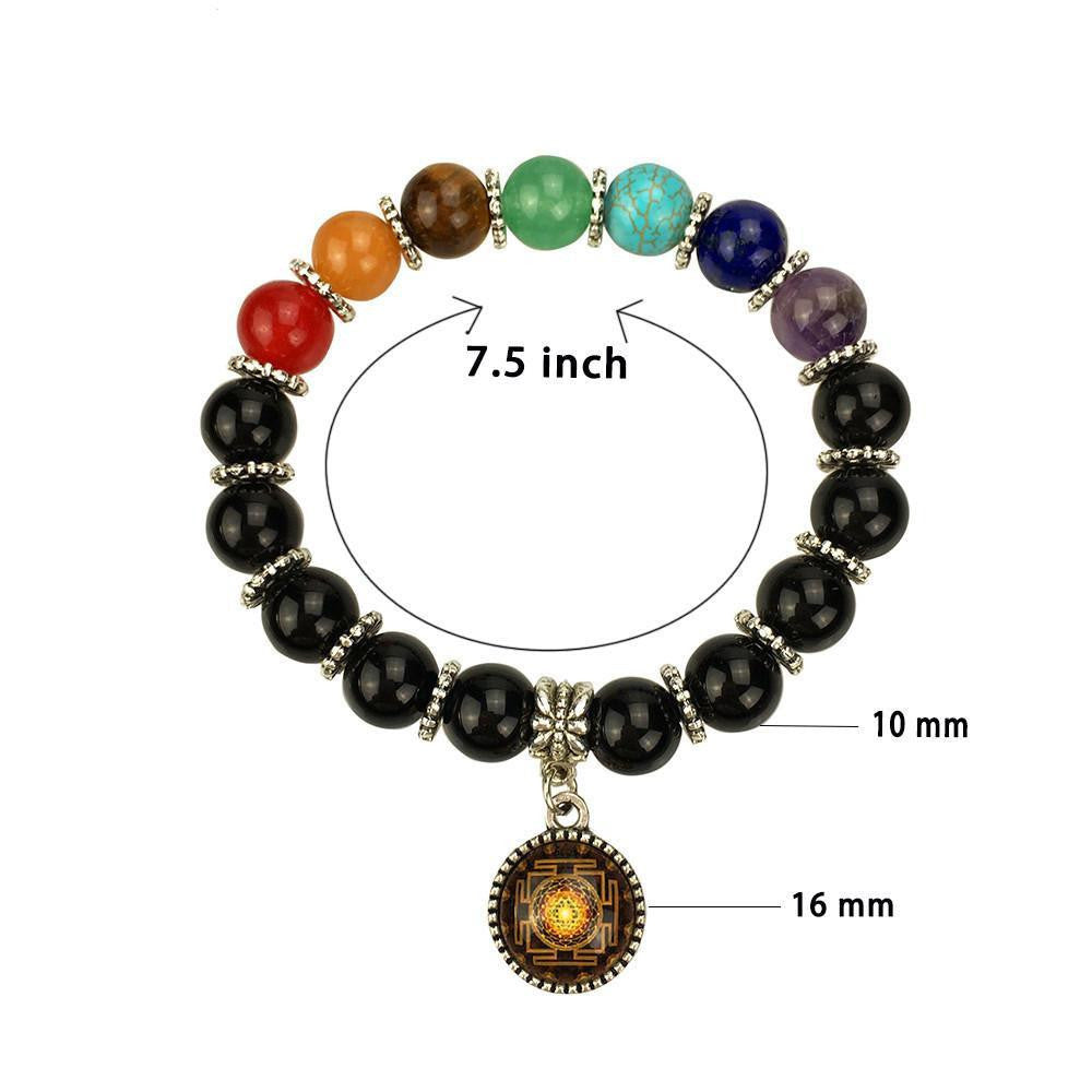 Bracelet de guérison énergétique des chakras Sri Yantra