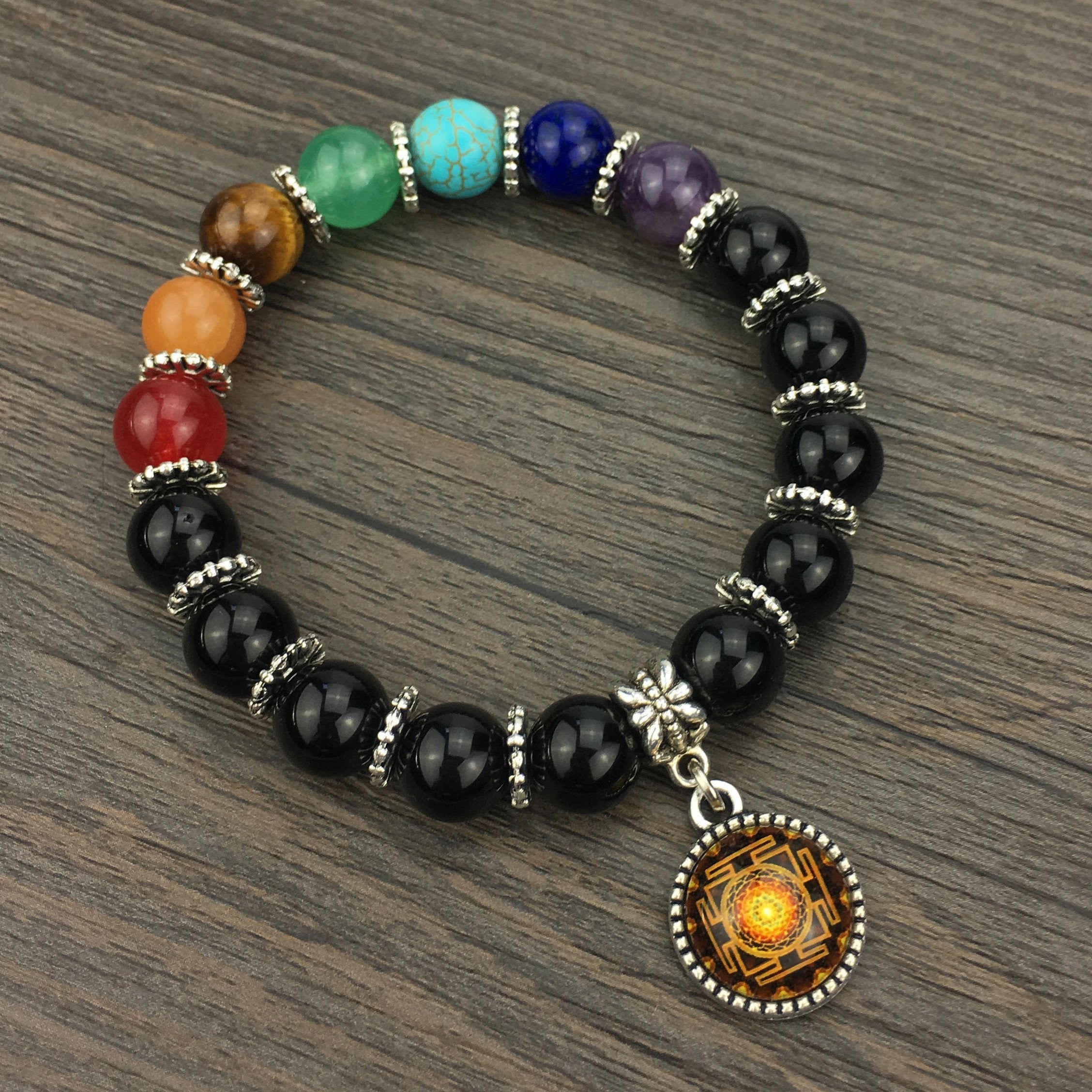 Bracelet de guérison énergétique des chakras Sri Yantra