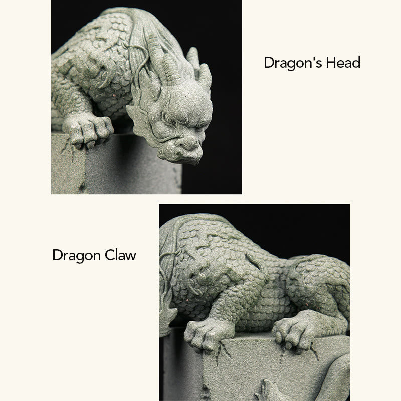 Statue de dragon chinois Feng Shui debout pour la chance et le succès