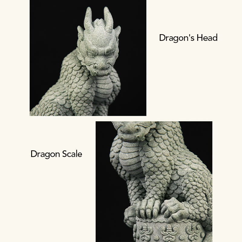 Statue de dragon chinois Feng Shui debout pour la chance et le succès